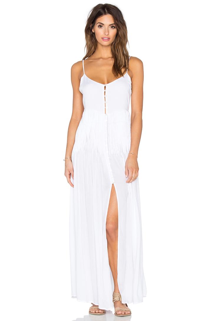 Uma Pleat & Button Maxi Dress
