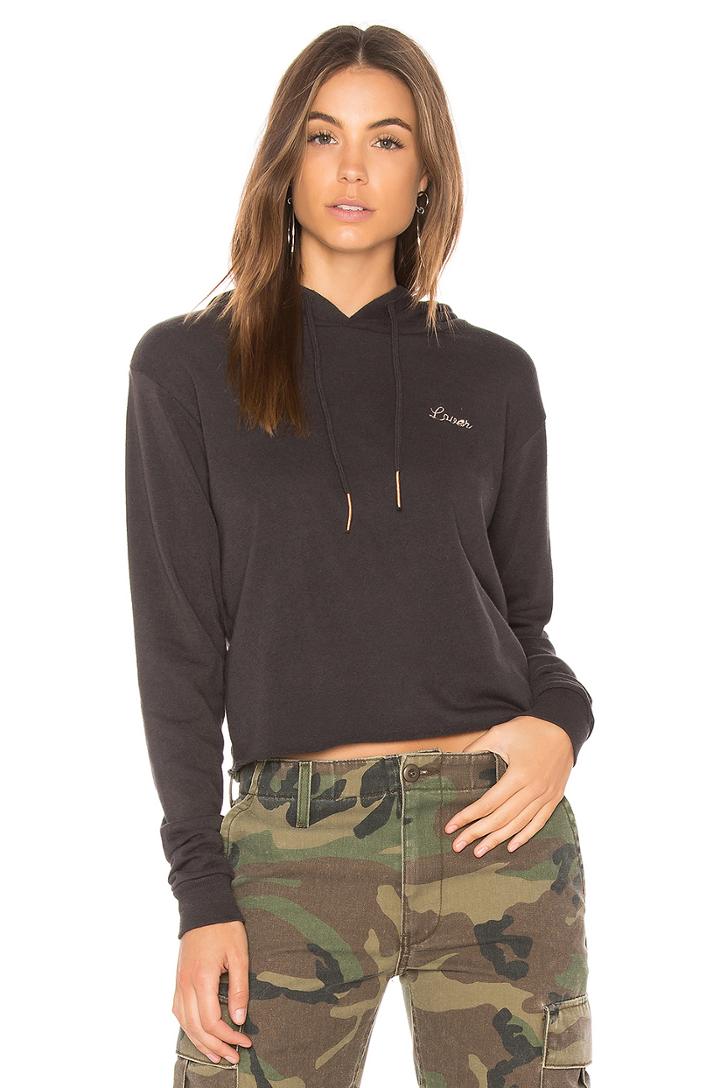 Lover Script Crop Hoodie