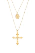 Crucifix Medal Layering Set