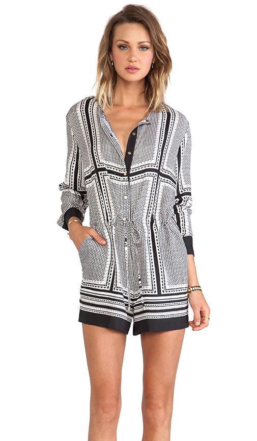 Rachel Zoe Phoebe Romper In Black & White