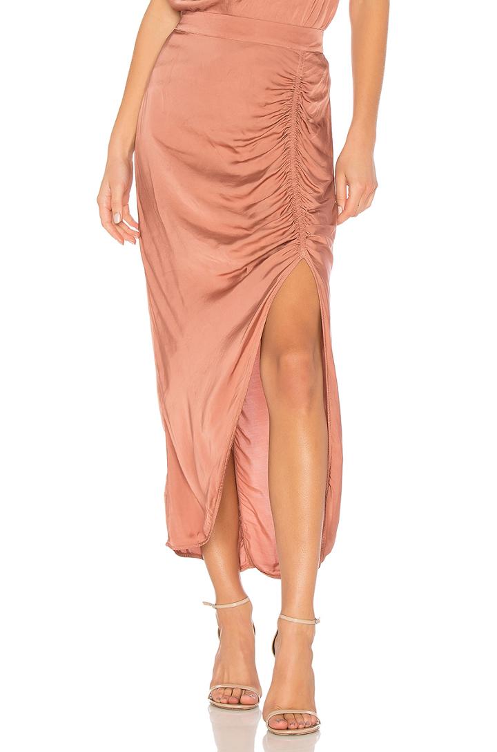 Gathered Slit Skirt
