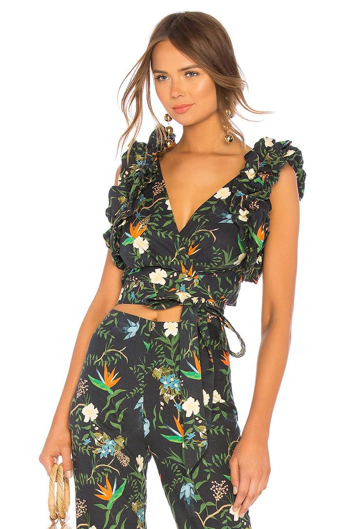 Multi Ruffle Wrap Top