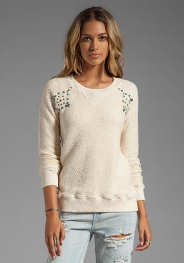 Gypsy 05 Foundation Chunky Loop Terry Tunic With Studs In Cream