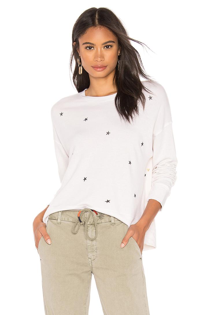 Stars + Hearts Hi Low Crew Sweatshirt