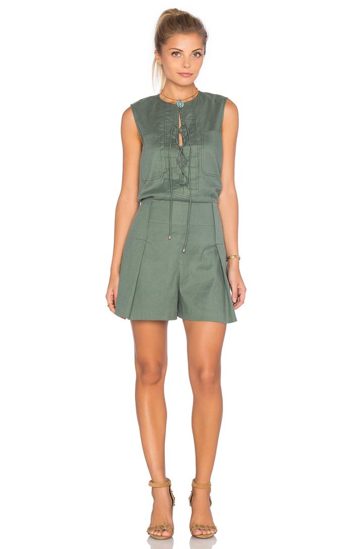 Sleeveless Lace Up Romper