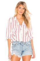 Striped Deep V Neck Top