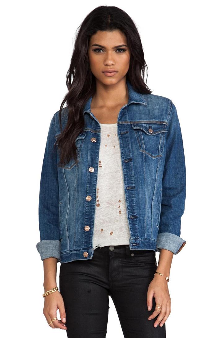 7 For All Mankind Classic Denim Jacket In Navy