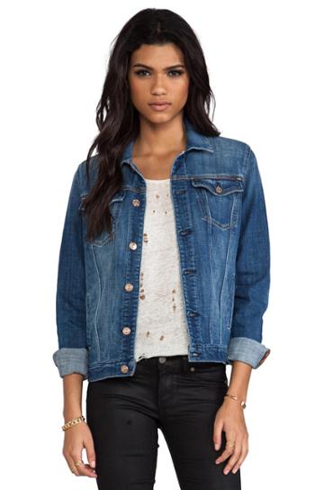 7 For All Mankind Classic Denim Jacket In Navy