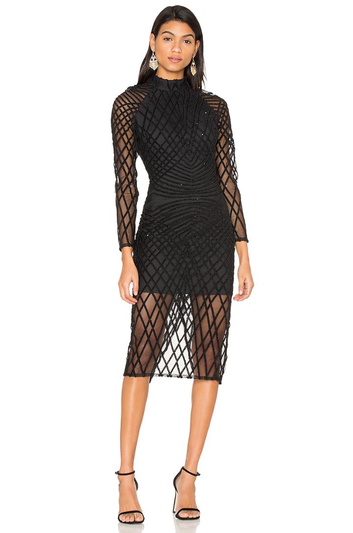 Cross Hatch Velvet Sequin Dress