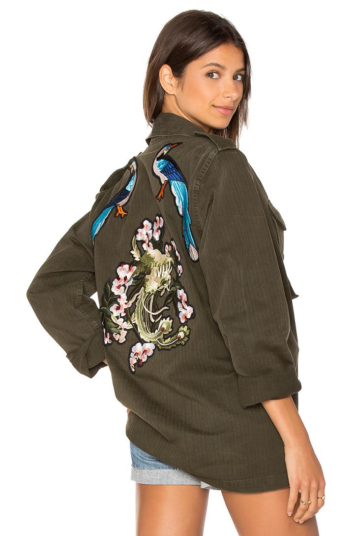 X Good F*ckin' Vibes Blue Bird Army Jacket
