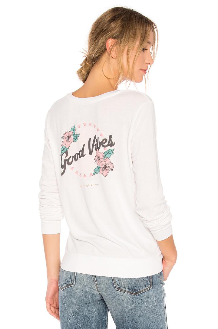 Good Vibes Floral V Neck Savasana