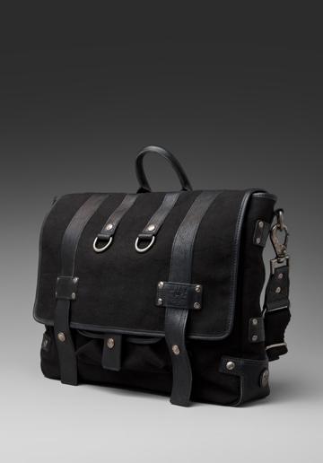 Will Leather Goods Hopper Canvas And Leather Bag In Black