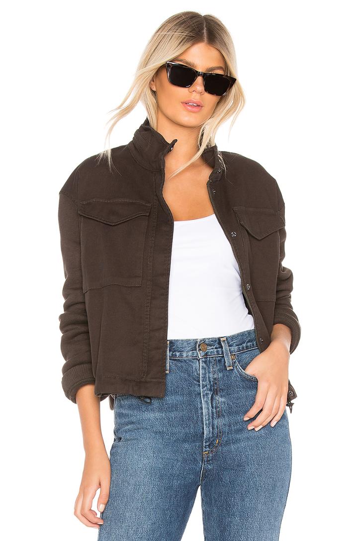 Crop Army Mixed Media Jacket
