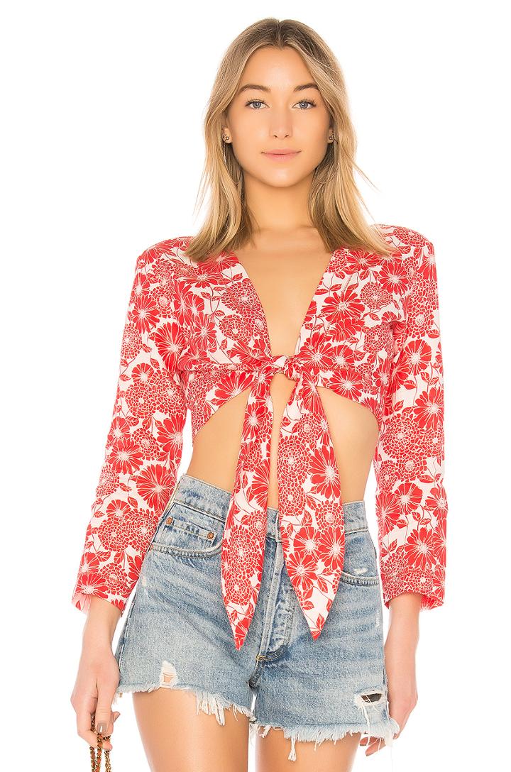 Linen Tie Blouse