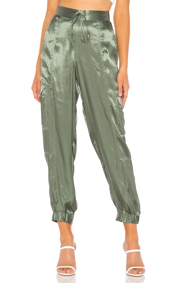 Soft Satin Cargo Jogger Pant