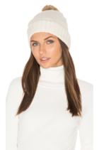 Rabbit Fur Pom Cashmere Beanie