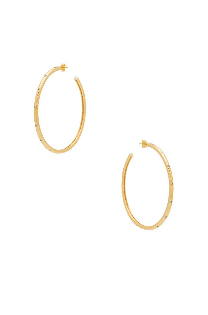 Large Clear Cz Studded Hoop
