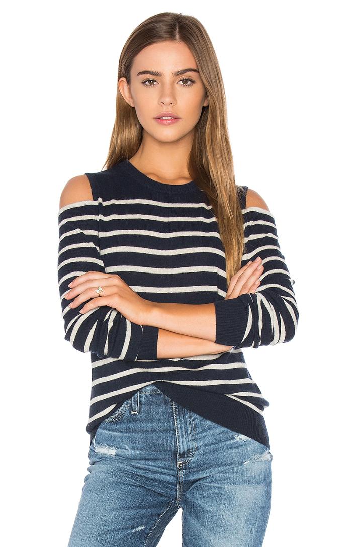 Cold Shoulder Stripe Sweater