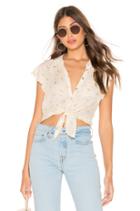 Flutter Sleeve Button Down Shirttail Blouse