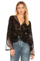 Mesh Contrast Tie Top In Black