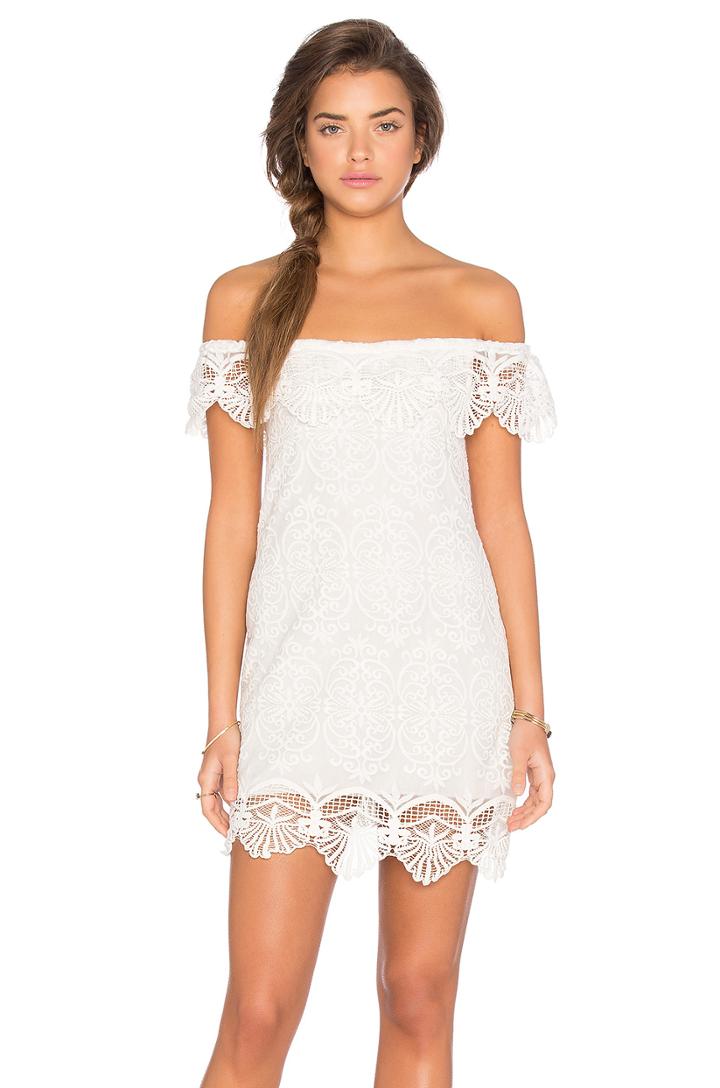Seashell Lace Off Shoulder Dress