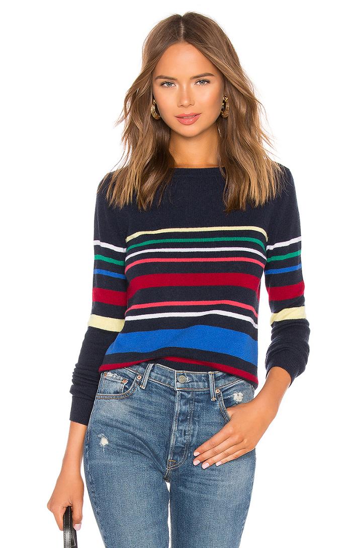 Multi Stripe Boatneck Sweater