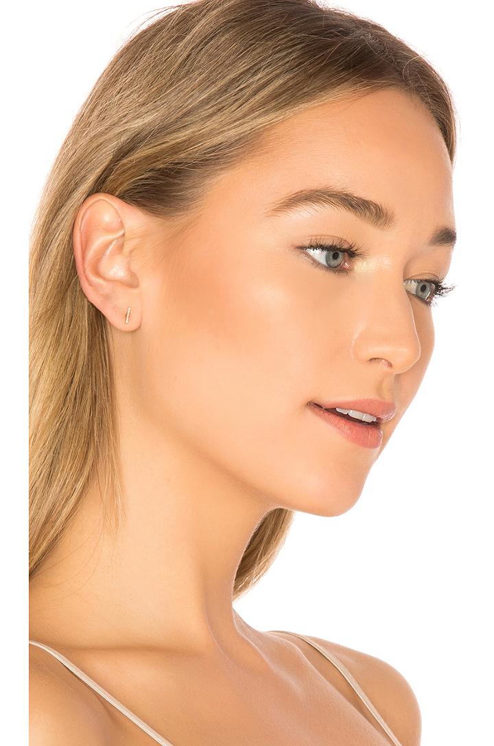Diamond Bar Stud Earring