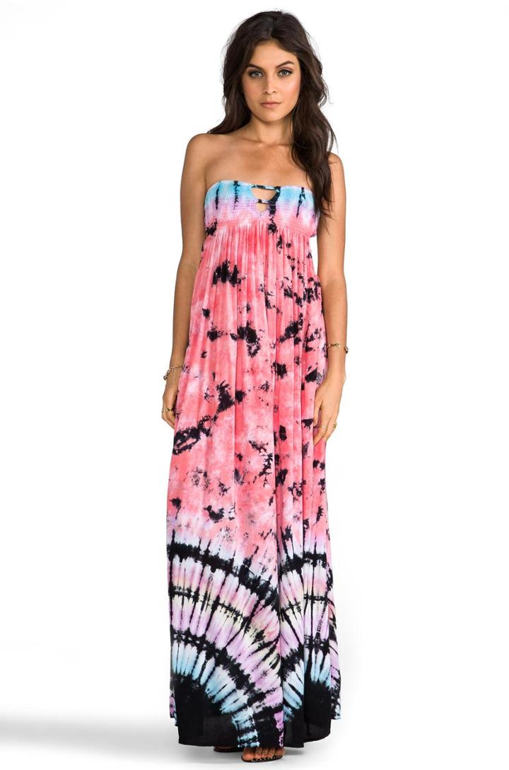 Flamingo Smocked Bandeau Maxi Dress