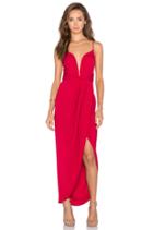 Monique Plunged Cross Back Maxi Dress