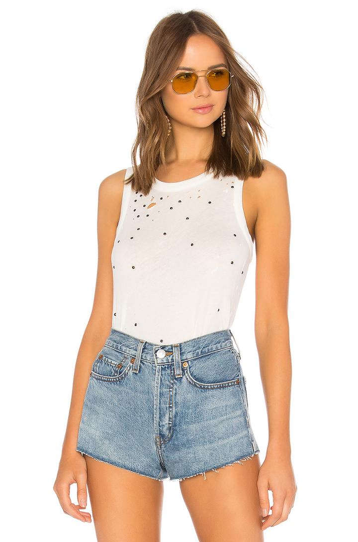 Gauzy Paint Splatter Muscle Tank
