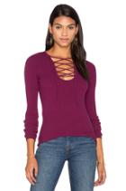 Lace Up Rib Sweater