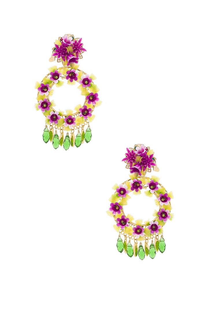 Floral Stone Earring
