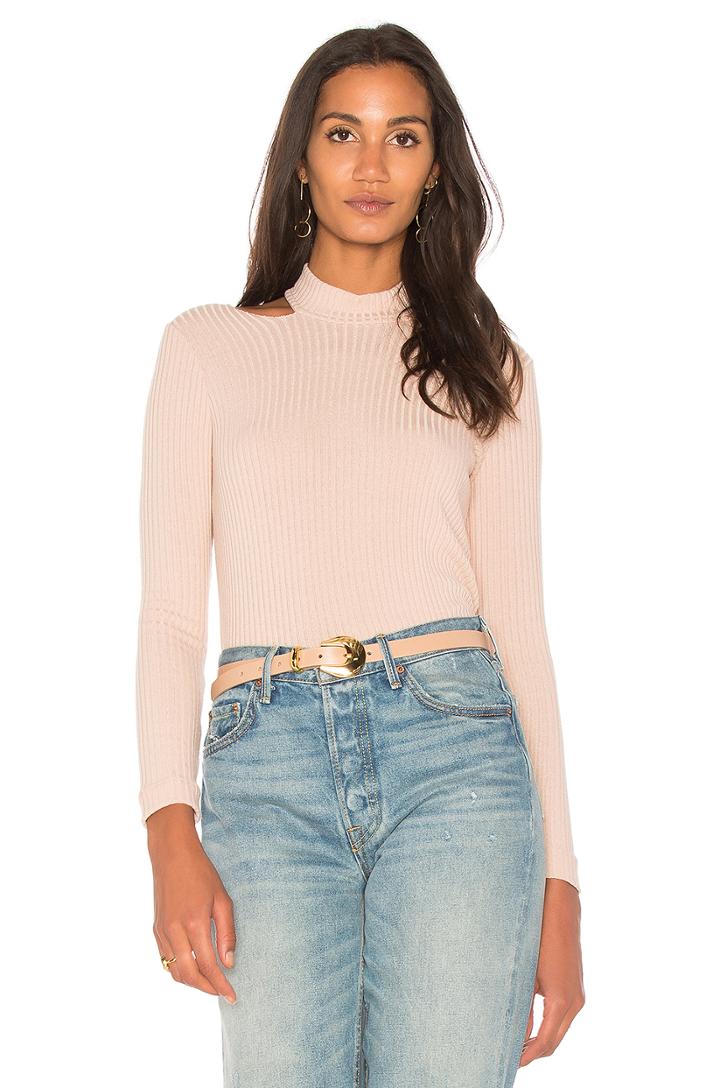 Rib Open Shoulder Top