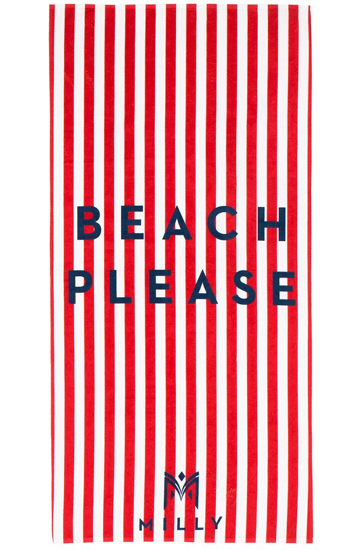 Beach Please Striped Beach Towel
