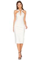 Metal Ring Plunge Midi Dress