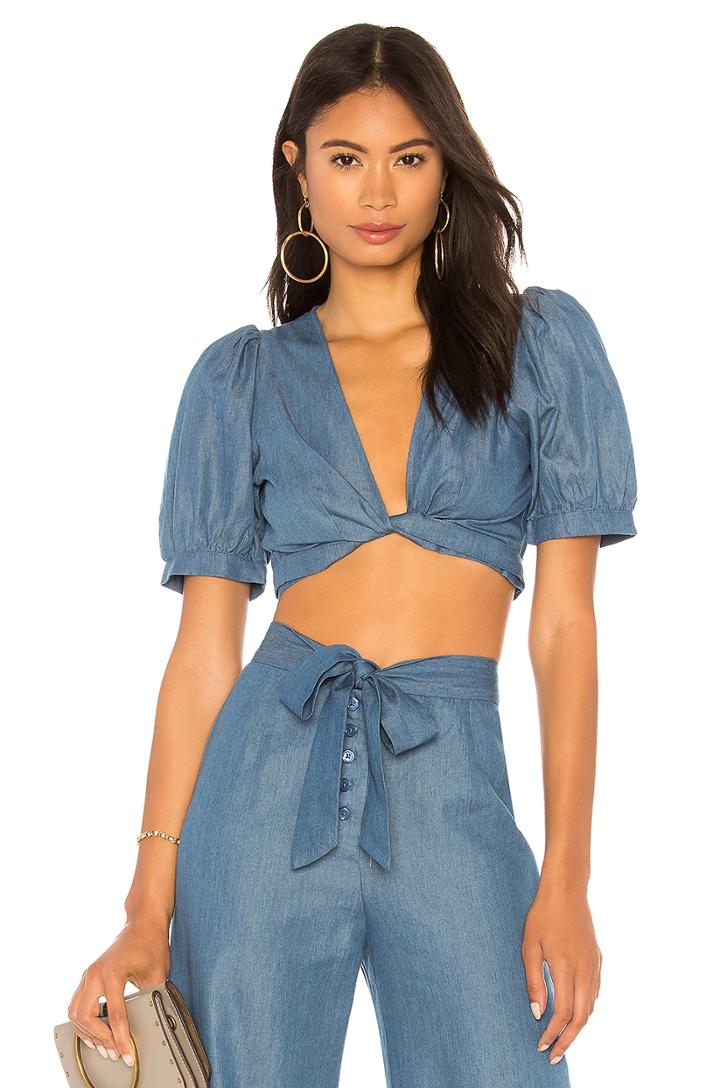 Chambray Wrap Top