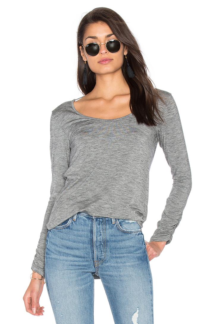 Heathered Slub Long Sleeve Top