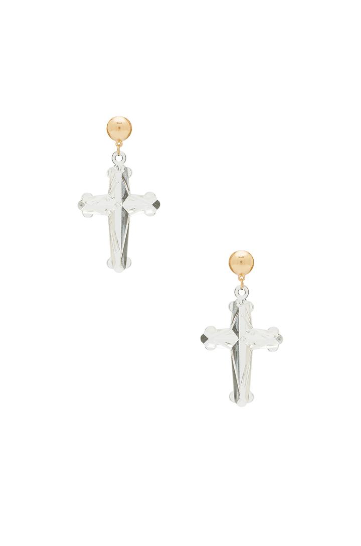 Drop Cross Earrings