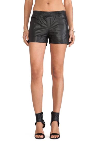 Anine Bing Leather Shorts In Black