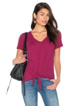 Codette Mini Variegated Rib Stripe Tied Waist Tee