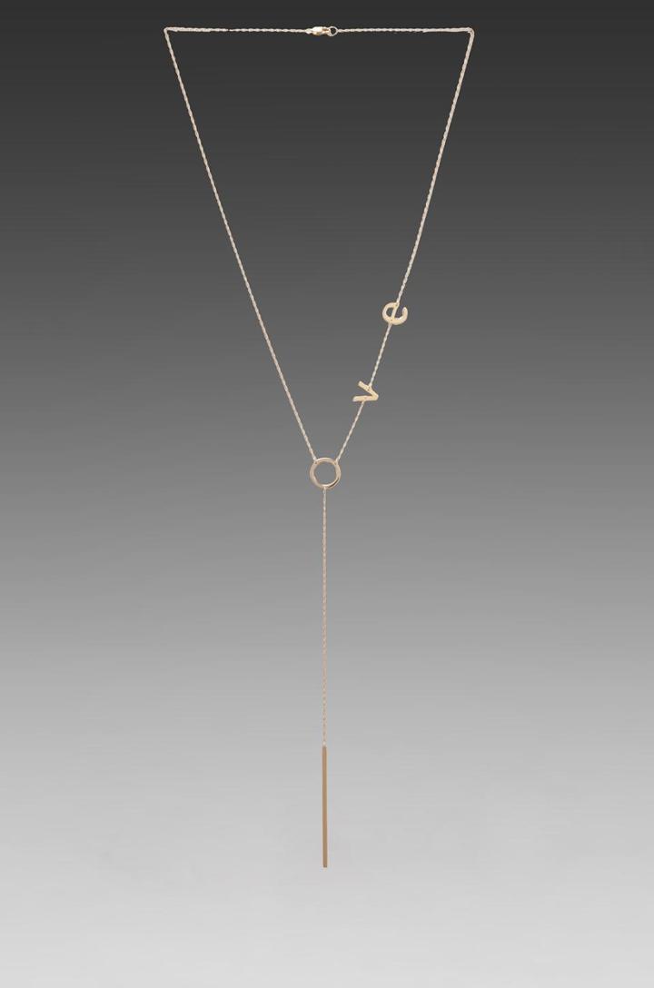 Jennifer Zeuner Love Lariat Necklace In Metallic Gold