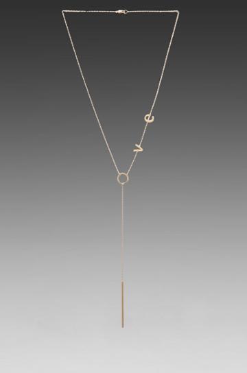 Jennifer Zeuner Love Lariat Necklace In Metallic Gold