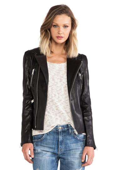 Anine Bing Structured Leather Jacket In Black