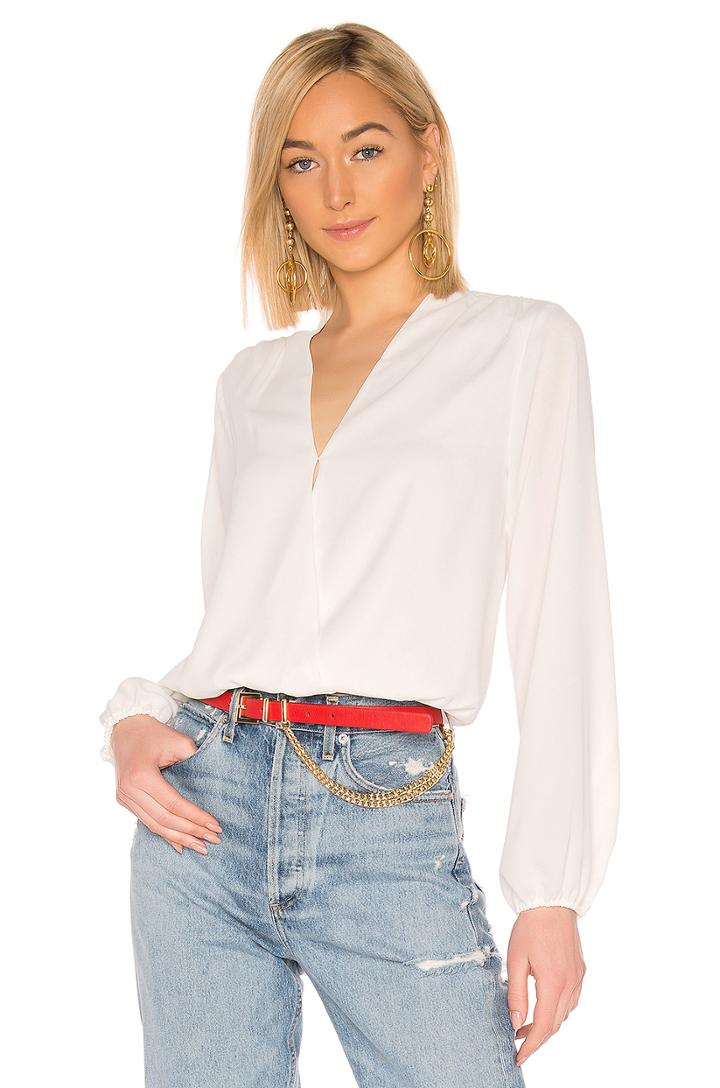 Black Date Night Chiffon Wrap Blouse