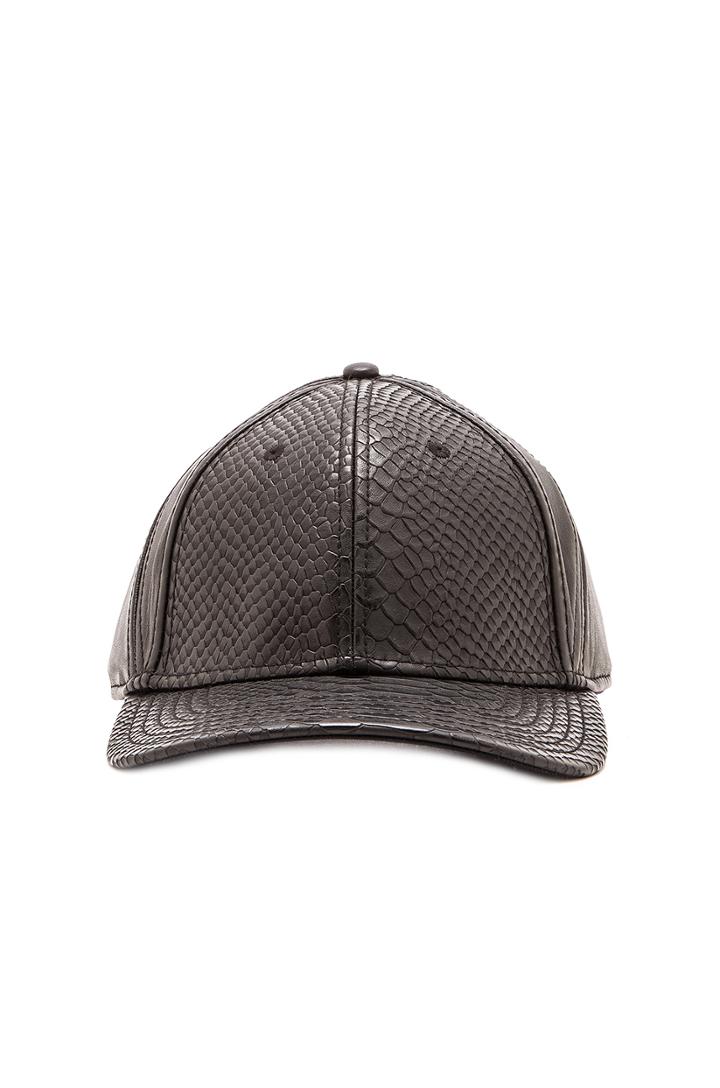 Luxe Embossed Viper Leather Hat
