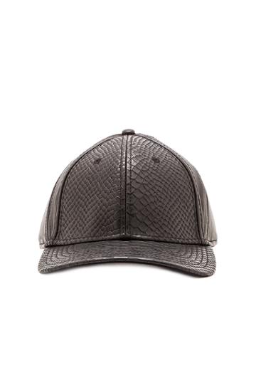 Luxe Embossed Viper Leather Hat