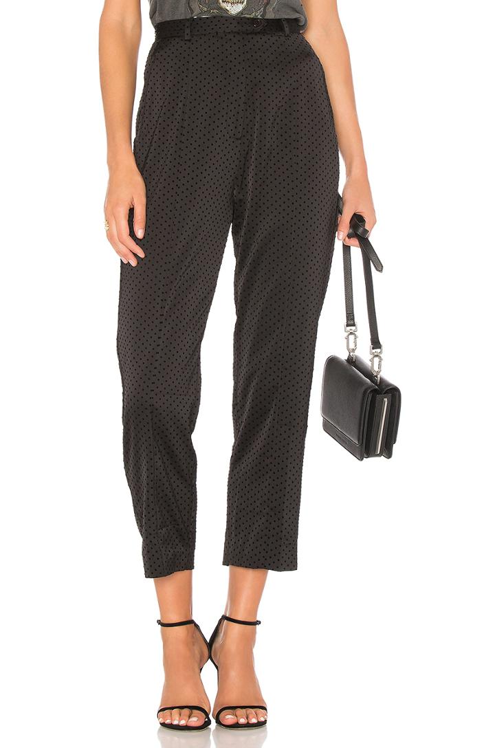 Polka Dot Satin Tapered Pant