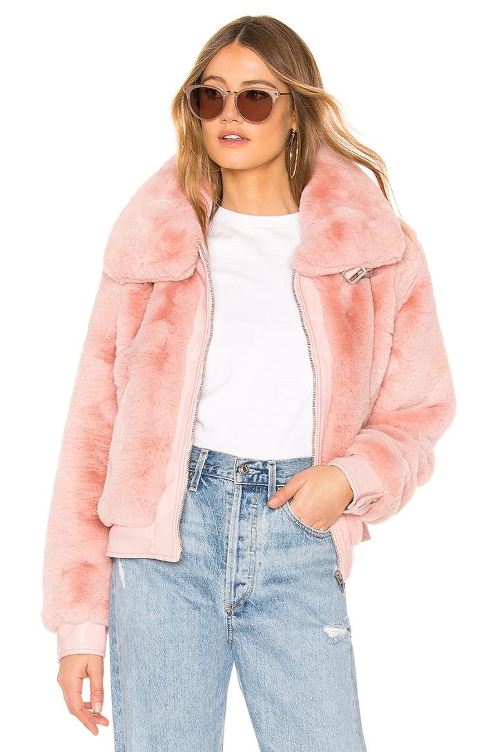 Faux Fur Crop Bomber