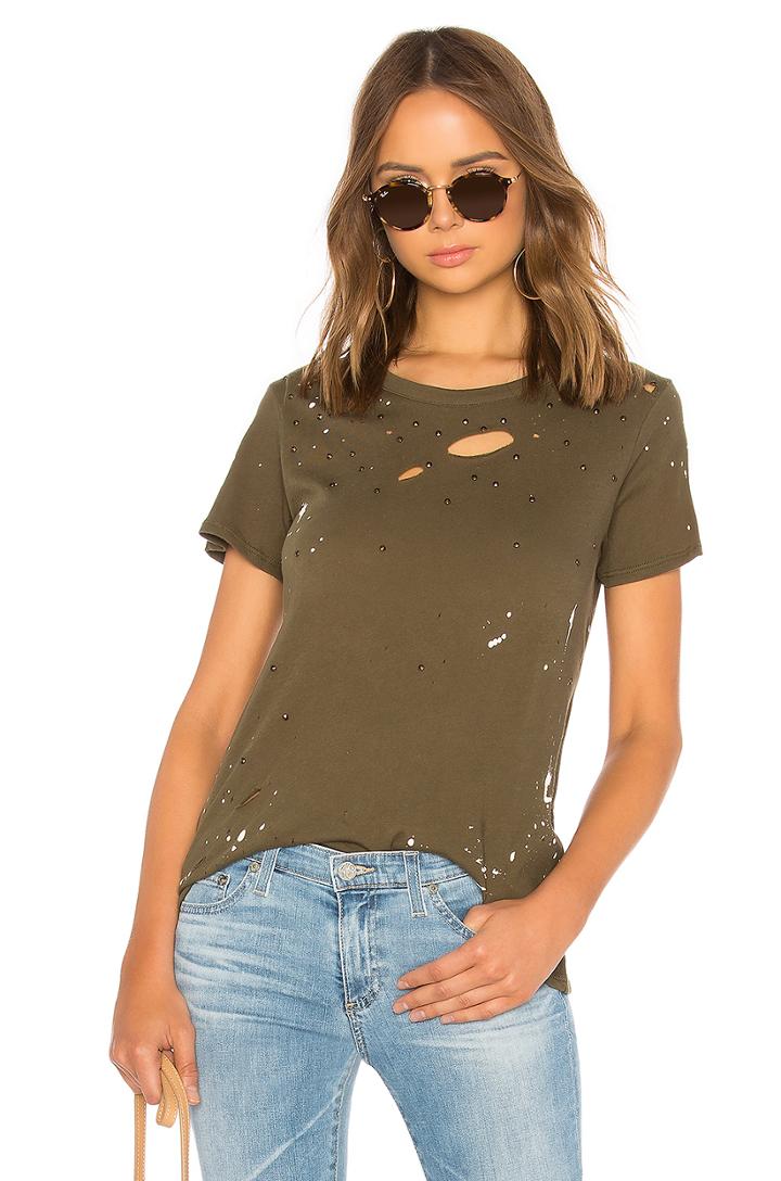 Gauzy Paint Splatter Crew Neck Tee