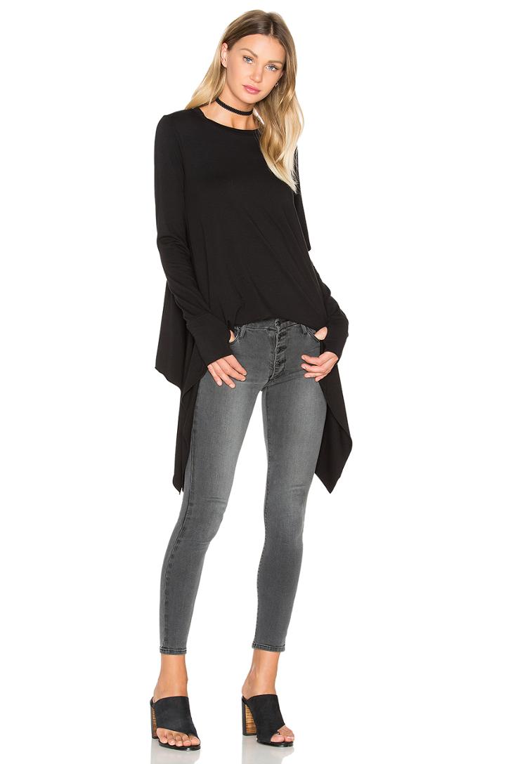 Thumbhole Crew Neck Tee